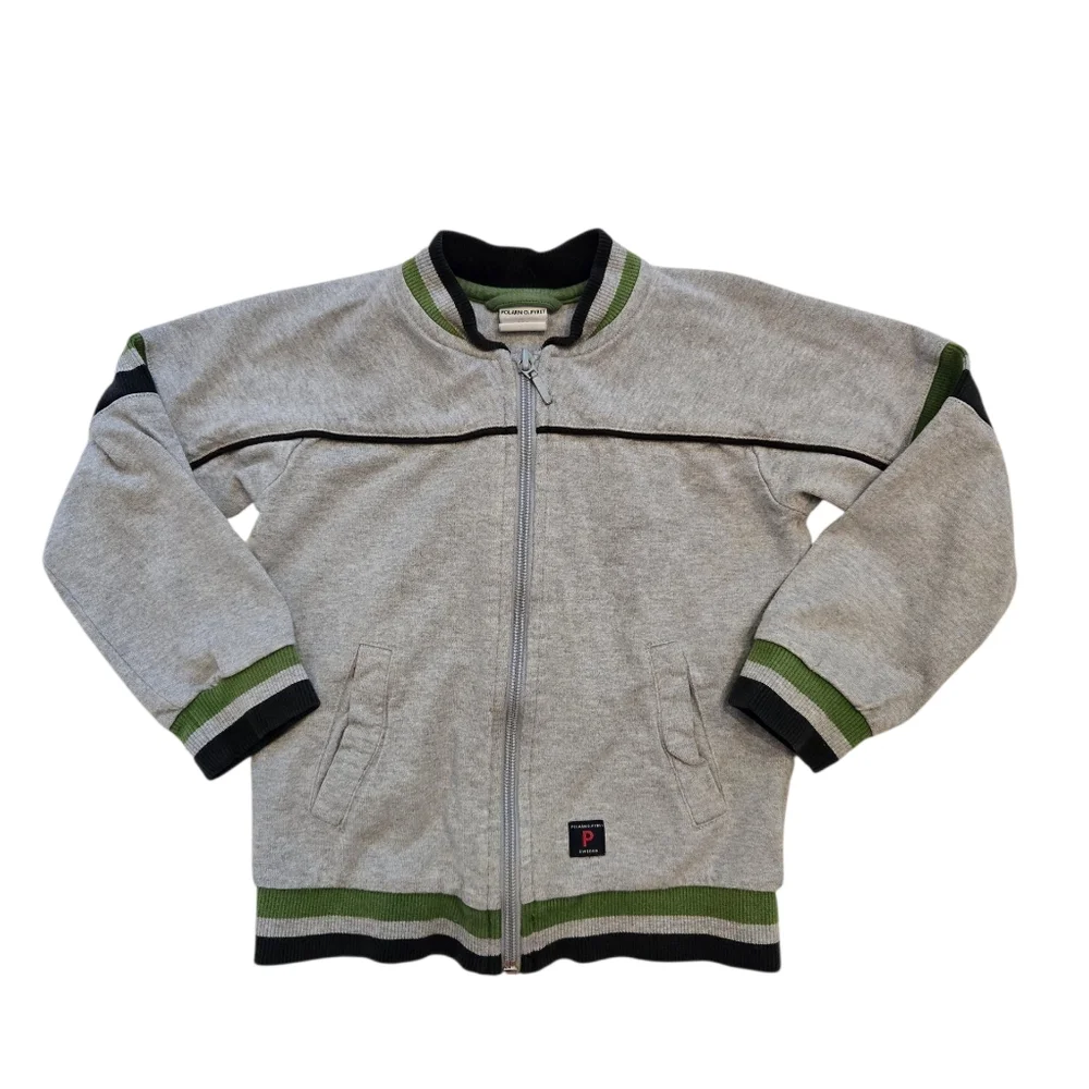 Polarn O. Pyret Gray/Green Zip-Up Jacket